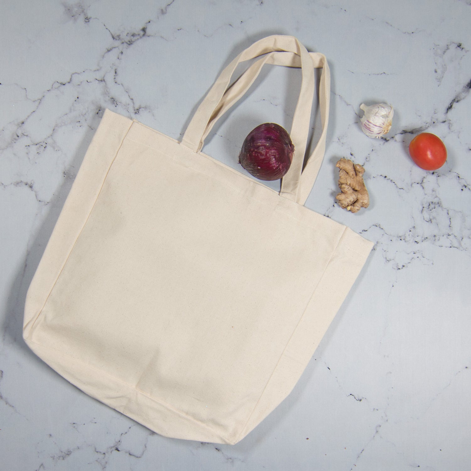Natural Canvas Gusseted Tote Bag