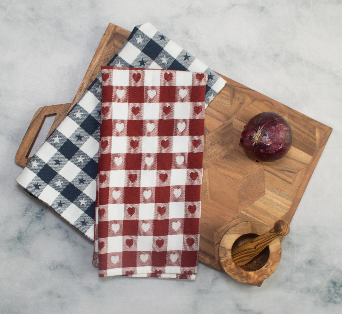 Natural Checks Tea Towel